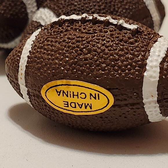 Football Hanging Ornament sports season or Christmas Tree 5 Three Pigskins resin - Picture 3 of 3